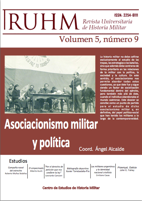 					Ver Vol. 5 Núm. 9 (2016): Asociacionismo militar y política
				